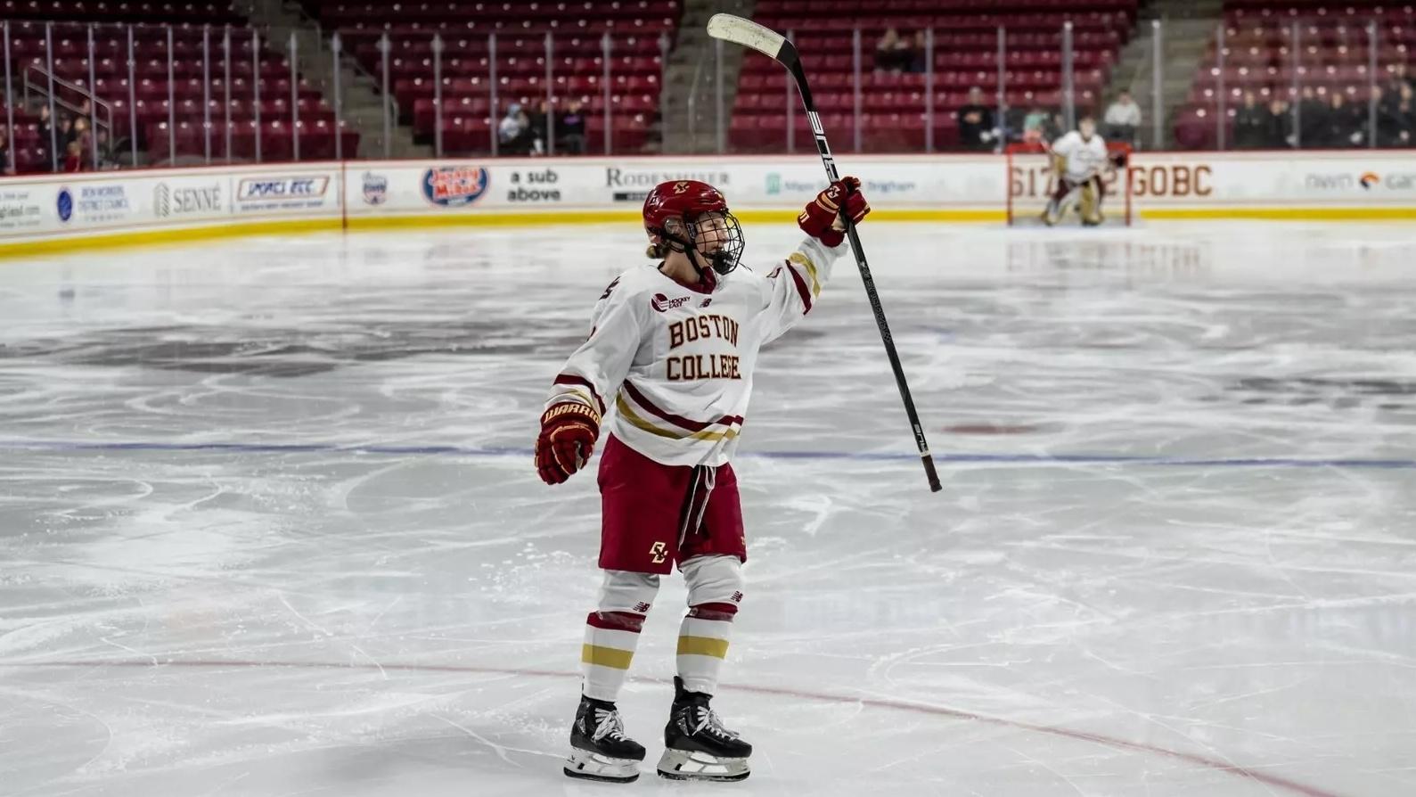 Julia Pellerin playing for Boston College women's hockey